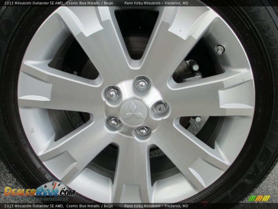 2013 Mitsubishi Outlander SE AWD Cosmic Blue Metallic / Beige Photo #28