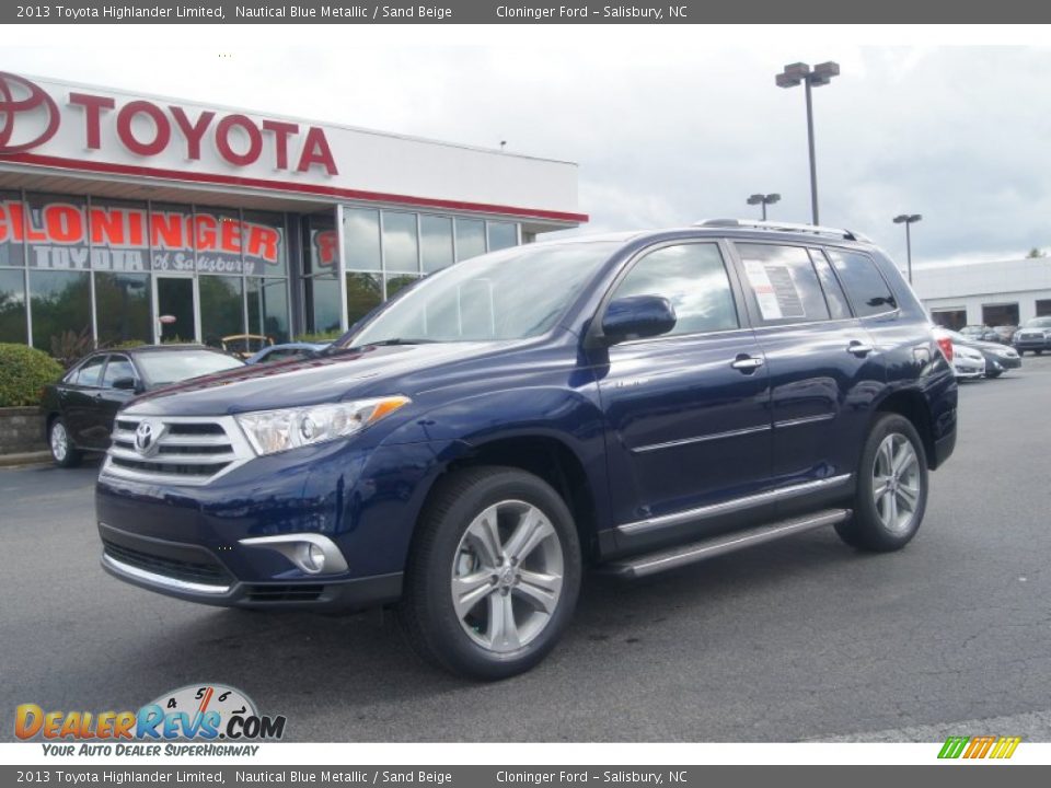 2013 Toyota Highlander Limited Nautical Blue Metallic / Sand Beige Photo #1