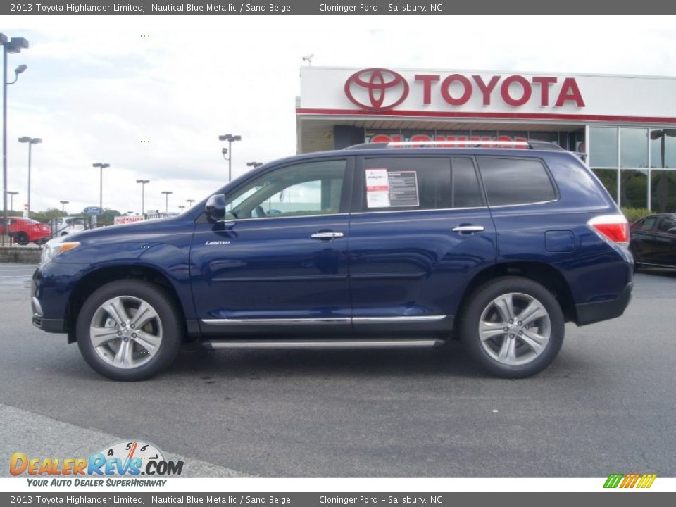 Nautical Blue Metallic 2013 Toyota Highlander Limited Photo #2