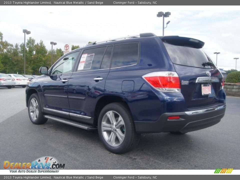 2013 Toyota Highlander Limited Nautical Blue Metallic / Sand Beige Photo #3