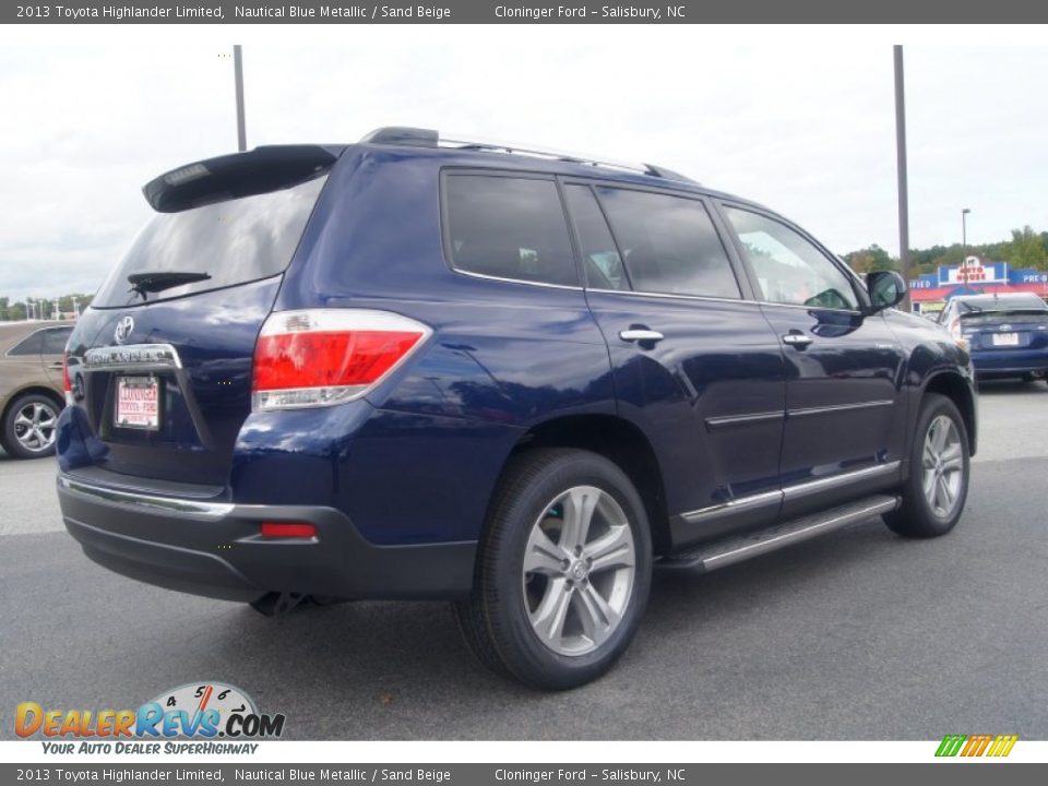 2013 Toyota Highlander Limited Nautical Blue Metallic / Sand Beige Photo #5