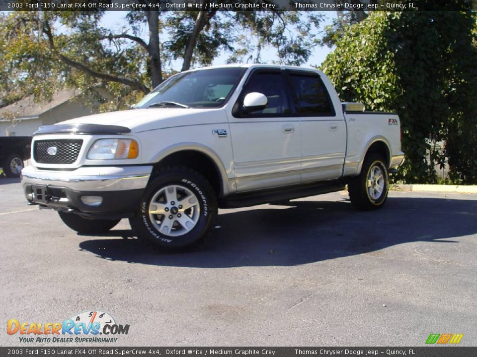 2003 Ford F150 Lariat FX4 Off Road SuperCrew 4x4 Oxford White / Medium Graphite Grey Photo #1