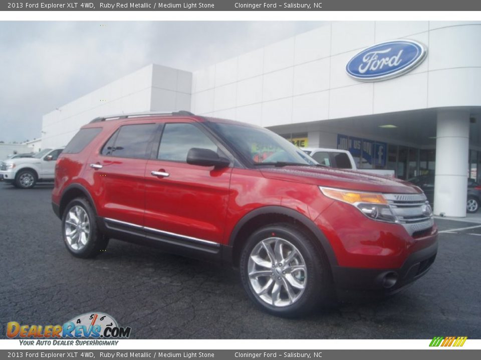 2013 Ford Explorer XLT 4WD Ruby Red Metallic / Medium Light Stone Photo #1