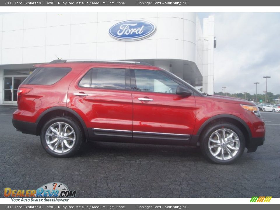 2013 Ford Explorer XLT 4WD Ruby Red Metallic / Medium Light Stone Photo #2