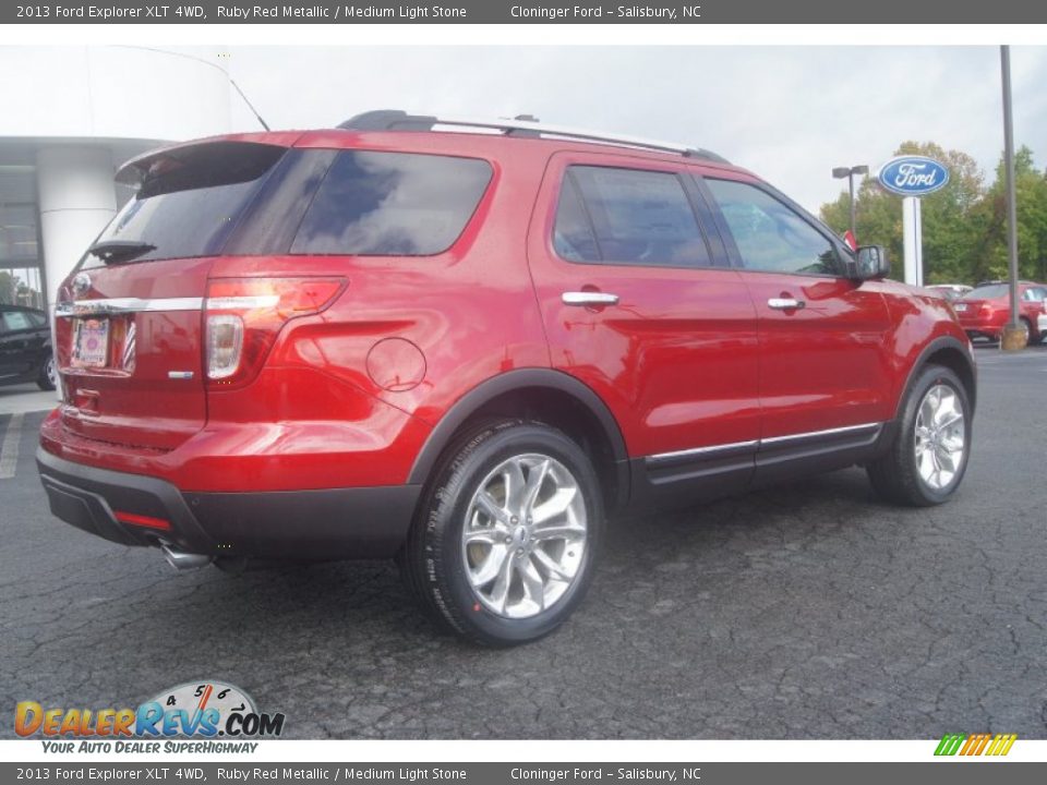 2013 Ford Explorer XLT 4WD Ruby Red Metallic / Medium Light Stone Photo #3