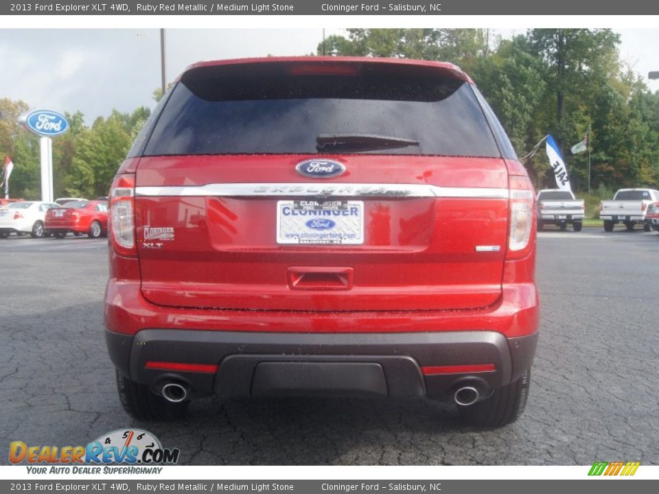 2013 Ford Explorer XLT 4WD Ruby Red Metallic / Medium Light Stone Photo #4