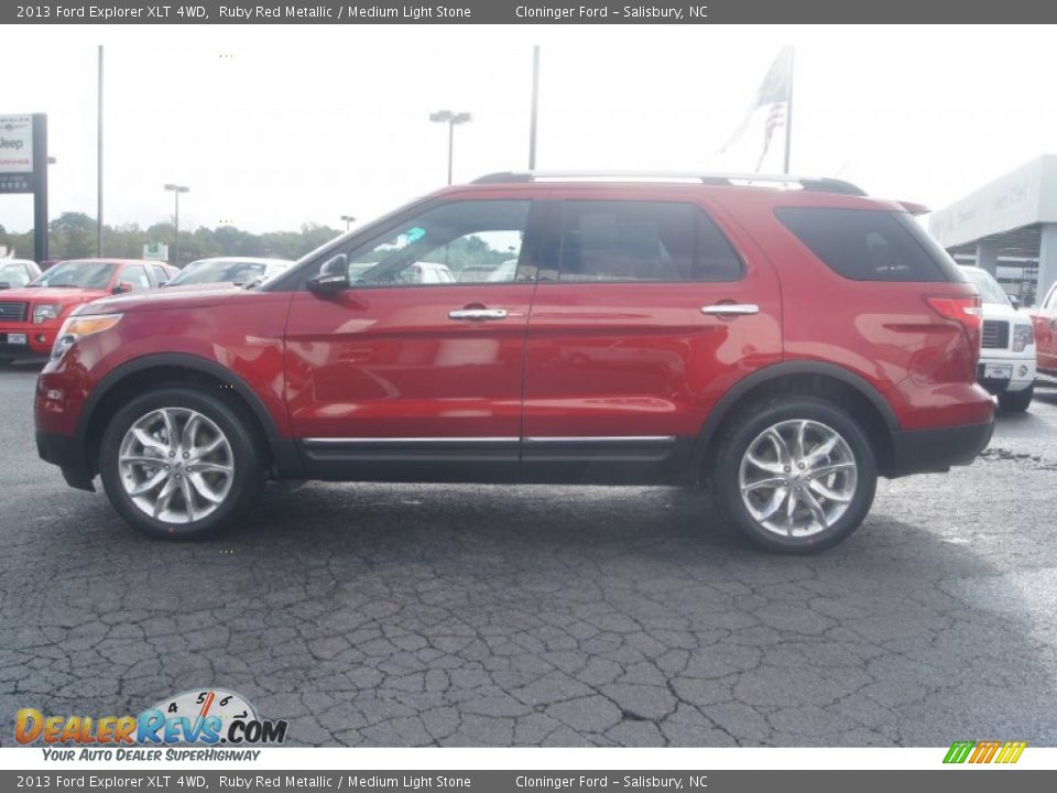 2013 Ford Explorer XLT 4WD Ruby Red Metallic / Medium Light Stone Photo #5