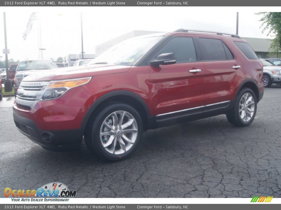 2013 Ford Explorer XLT 4WD Ruby Red Metallic / Medium Light Stone Photo #6