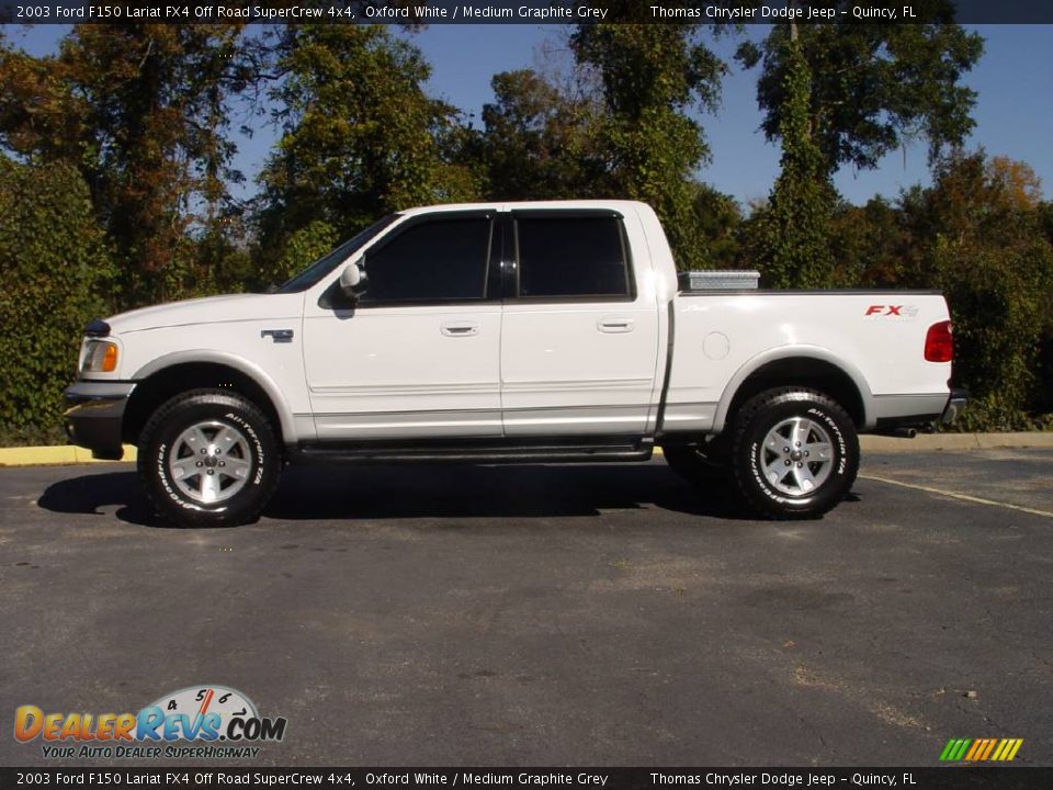 2003 Ford F150 Lariat FX4 Off Road SuperCrew 4x4 Oxford White / Medium Graphite Grey Photo #2