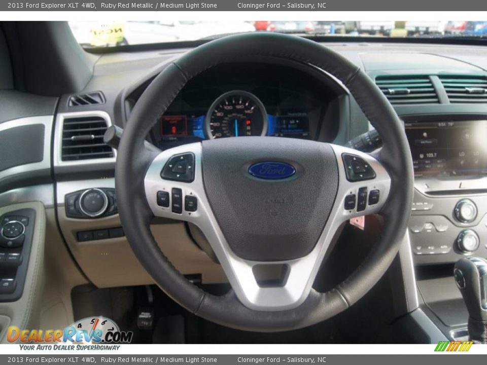 2013 Ford Explorer XLT 4WD Ruby Red Metallic / Medium Light Stone Photo #24