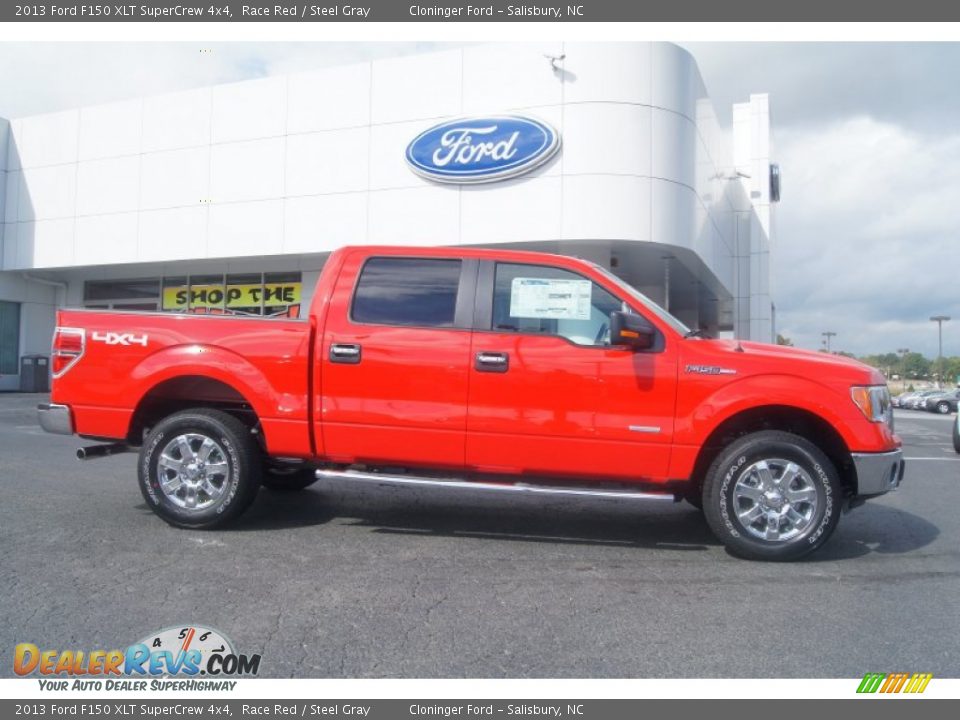 2013 Ford F150 XLT SuperCrew 4x4 Race Red / Steel Gray Photo #2