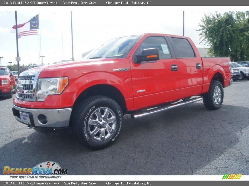 2013 Ford F150 XLT SuperCrew 4x4 Race Red / Steel Gray Photo #6