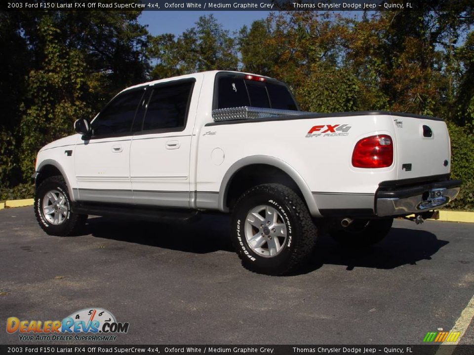 2003 Ford F150 Lariat FX4 Off Road SuperCrew 4x4 Oxford White / Medium Graphite Grey Photo #3