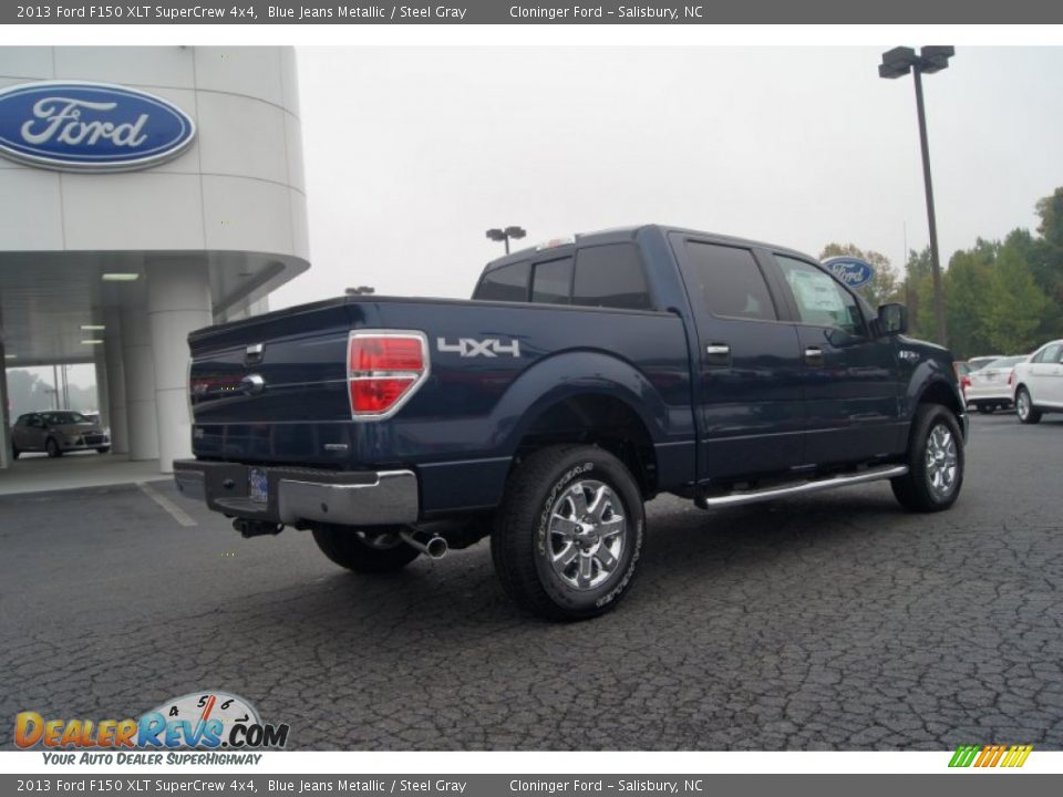 2013 Ford F150 XLT SuperCrew 4x4 Blue Jeans Metallic / Steel Gray Photo #3