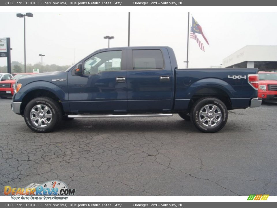 2013 Ford F150 XLT SuperCrew 4x4 Blue Jeans Metallic / Steel Gray Photo #5