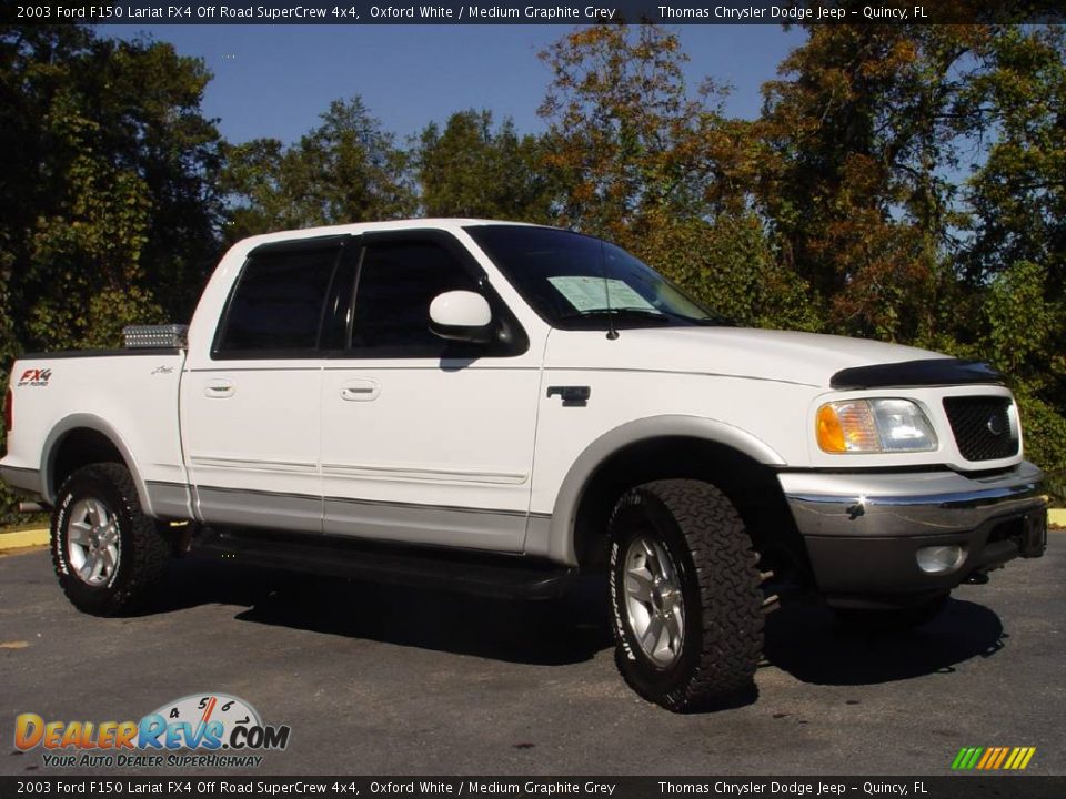 2003 Ford F150 Lariat FX4 Off Road SuperCrew 4x4 Oxford White / Medium Graphite Grey Photo #6