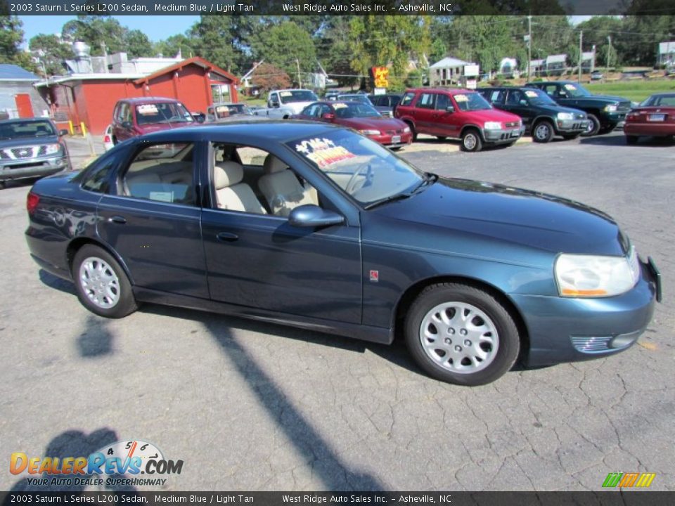 2003 Saturn L Series L200 Sedan Medium Blue / Light Tan Photo #2