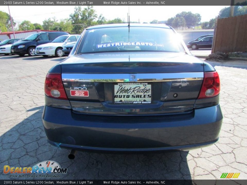 2003 Saturn L Series L200 Sedan Medium Blue / Light Tan Photo #6