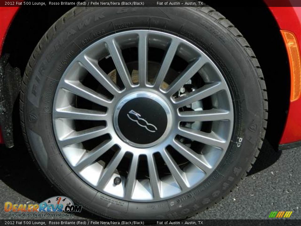 2012 Fiat 500 Lounge Rosso Brillante (Red) / Pelle Nera/Nera (Black/Black) Photo #3