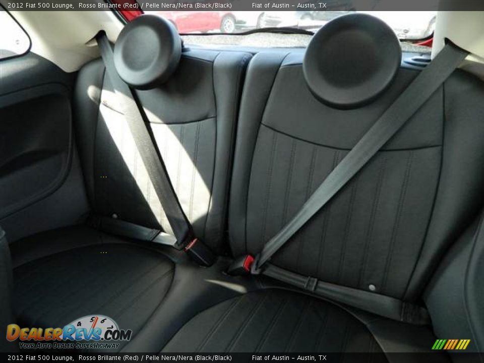 2012 Fiat 500 Lounge Rosso Brillante (Red) / Pelle Nera/Nera (Black/Black) Photo #6