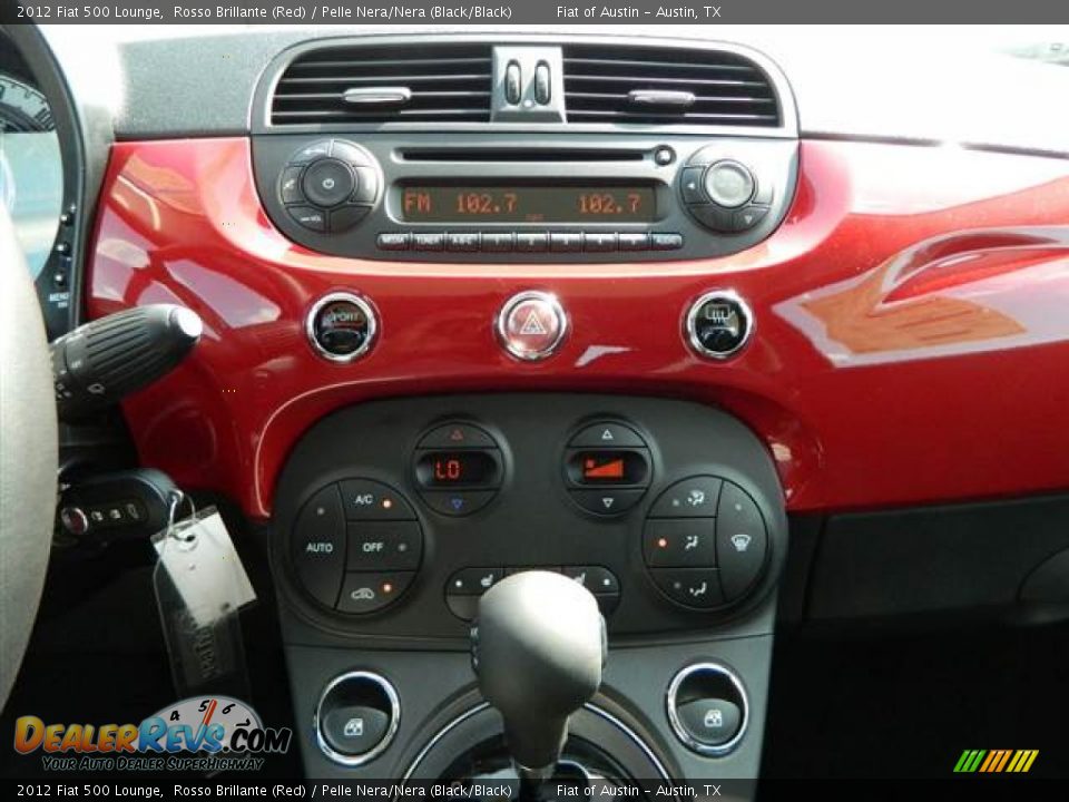 2012 Fiat 500 Lounge Rosso Brillante (Red) / Pelle Nera/Nera (Black/Black) Photo #8