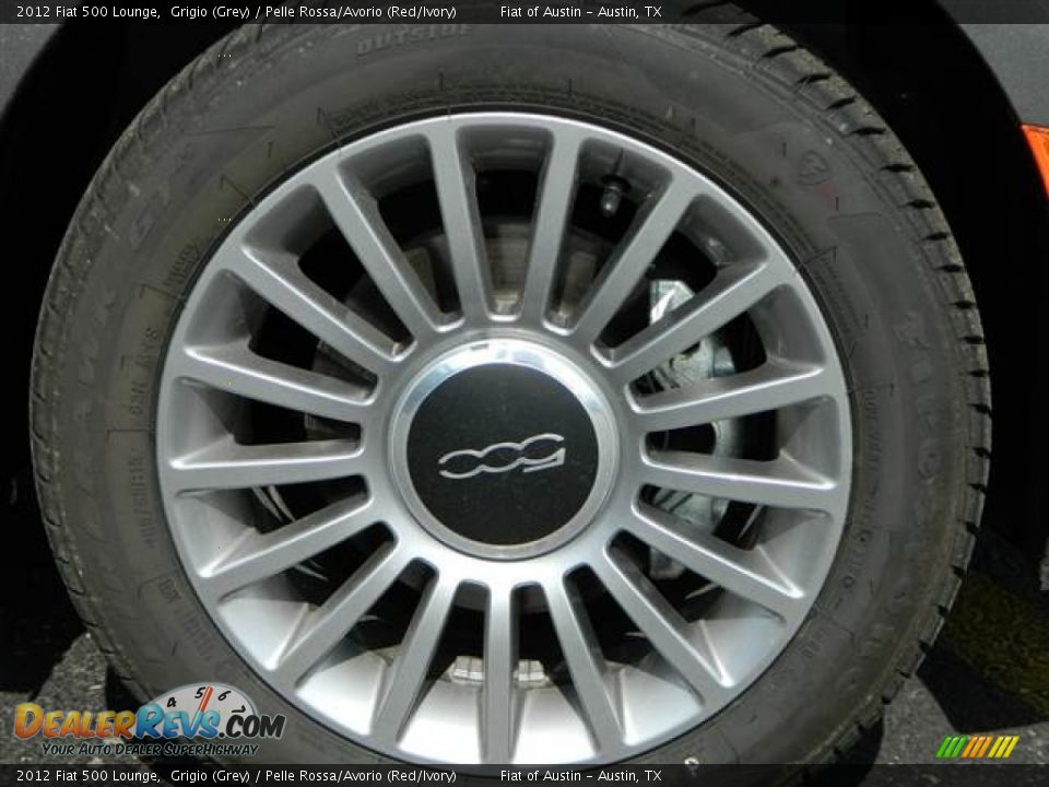 2012 Fiat 500 Lounge Grigio (Grey) / Pelle Rossa/Avorio (Red/Ivory) Photo #3