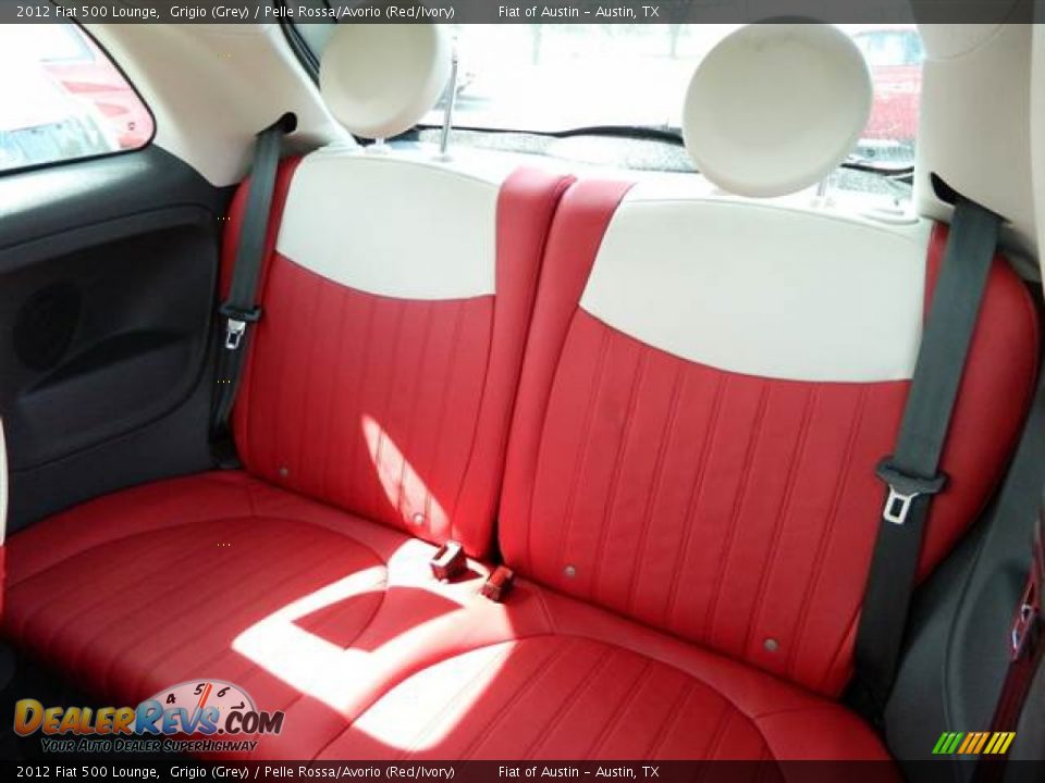 2012 Fiat 500 Lounge Grigio (Grey) / Pelle Rossa/Avorio (Red/Ivory) Photo #6