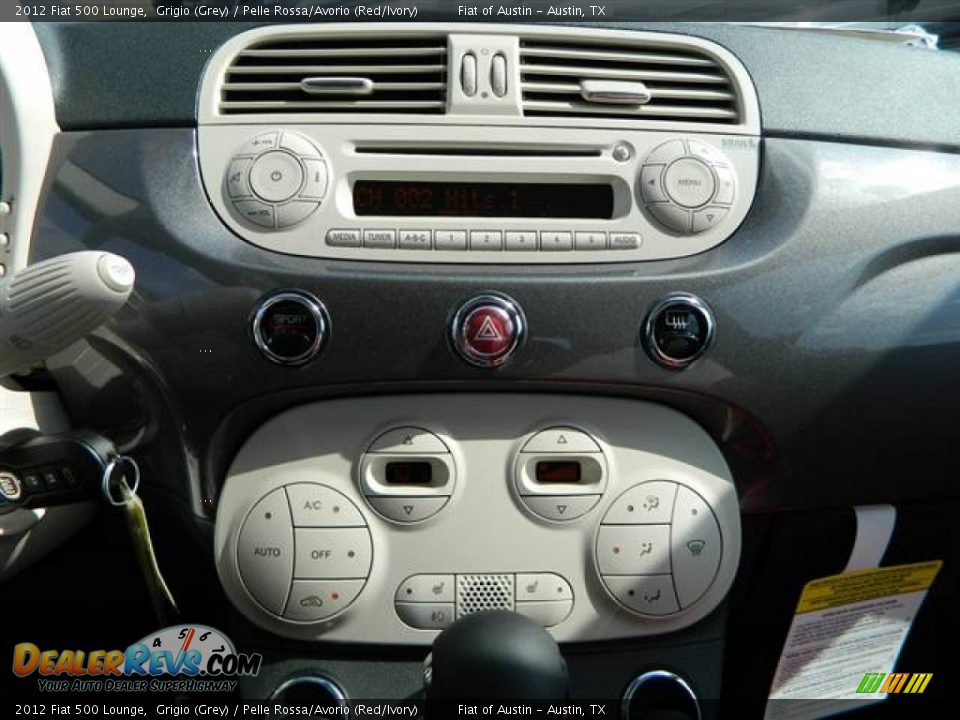 2012 Fiat 500 Lounge Grigio (Grey) / Pelle Rossa/Avorio (Red/Ivory) Photo #8