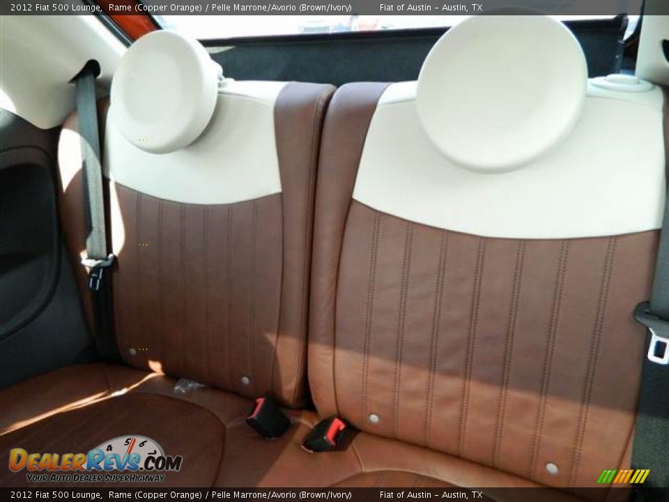 2012 Fiat 500 Lounge Rame (Copper Orange) / Pelle Marrone/Avorio (Brown/Ivory) Photo #5