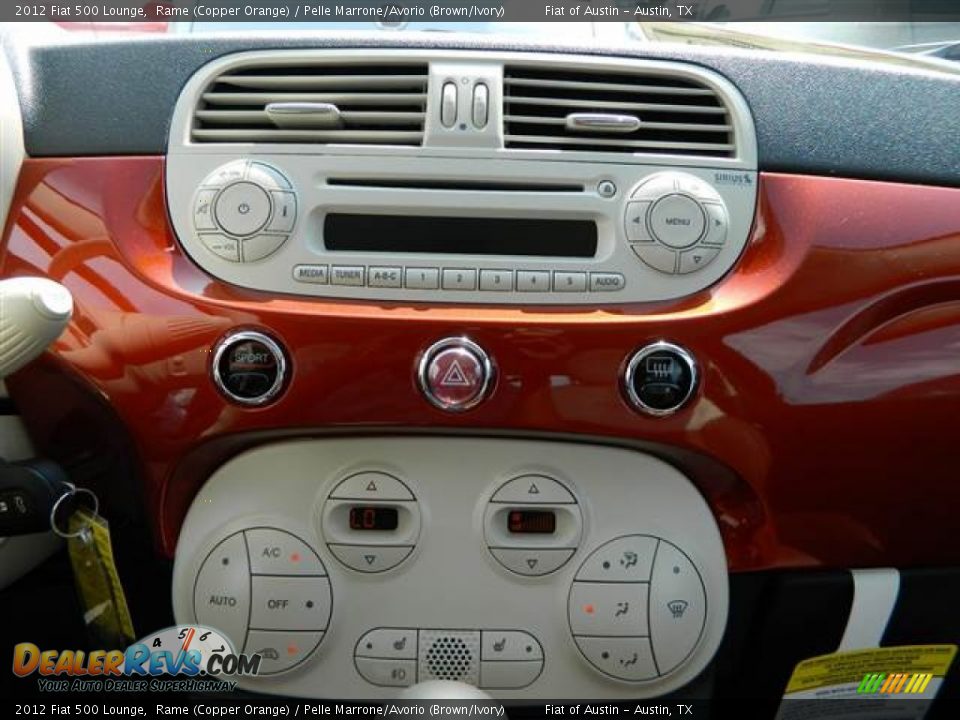 2012 Fiat 500 Lounge Rame (Copper Orange) / Pelle Marrone/Avorio (Brown/Ivory) Photo #8