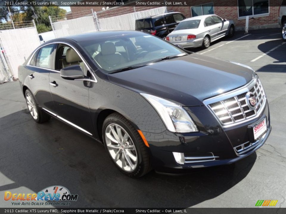 2013 Cadillac XTS Luxury FWD Sapphire Blue Metallic / Shale/Cocoa Photo #3