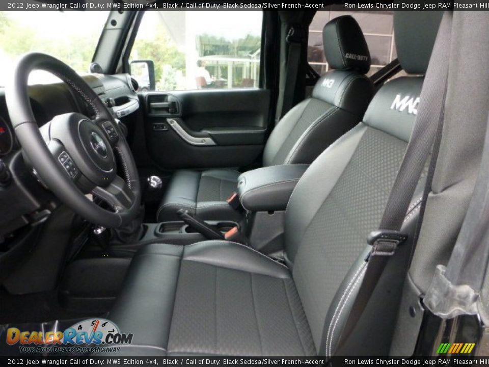 Call of Duty: Black Sedosa/Silver French-Accent Interior - 2012 Jeep Wrangler Call of Duty: MW3 Edition 4x4 Photo #11