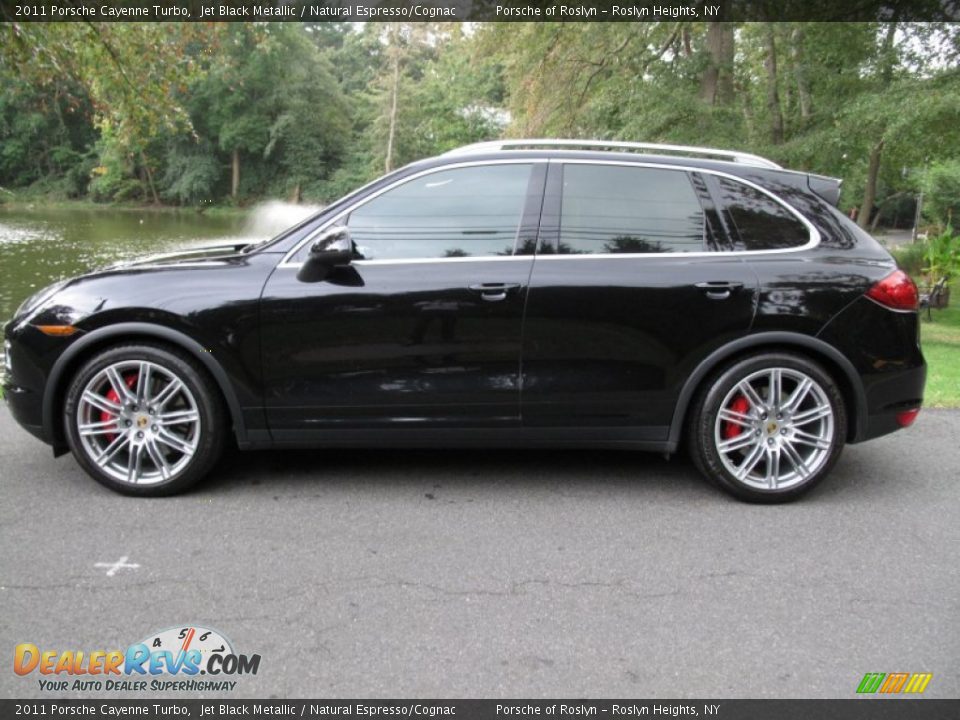 2011 Porsche Cayenne Turbo Jet Black Metallic / Natural Espresso/Cognac Photo #3