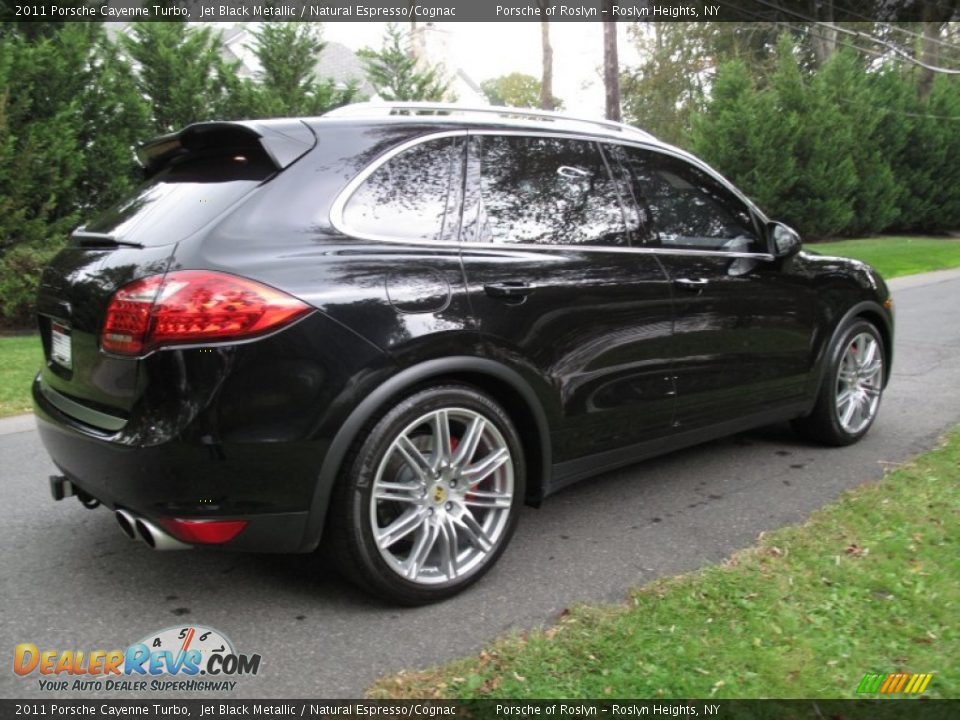 2011 Porsche Cayenne Turbo Jet Black Metallic / Natural Espresso/Cognac Photo #6