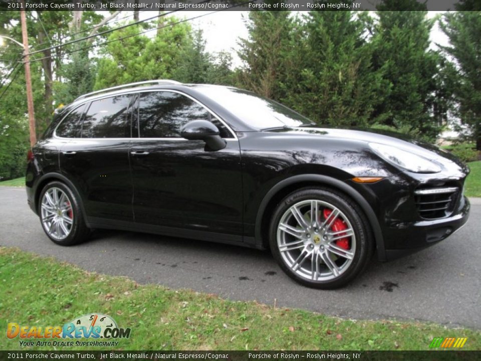 2011 Porsche Cayenne Turbo Jet Black Metallic / Natural Espresso/Cognac Photo #8