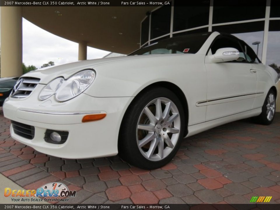 2007 Mercedes-Benz CLK 350 Cabriolet Arctic White / Stone Photo #1