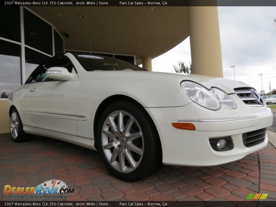 2007 Mercedes-Benz CLK 350 Cabriolet Arctic White / Stone Photo #4