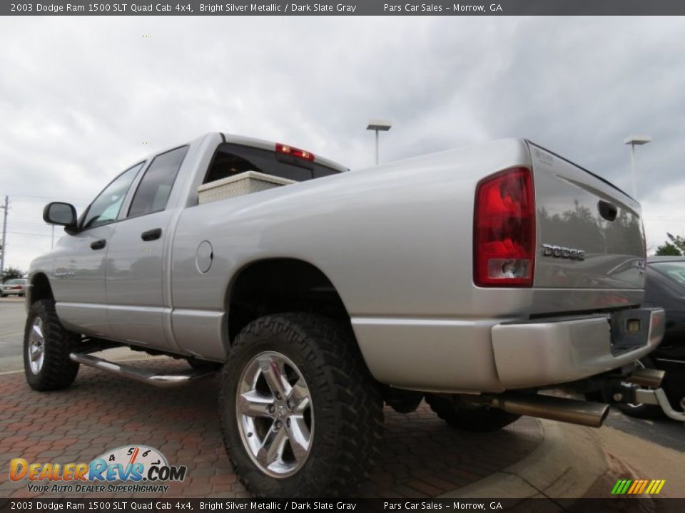 2003 Dodge Ram 1500 SLT Quad Cab 4x4 Bright Silver Metallic / Dark Slate Gray Photo #2