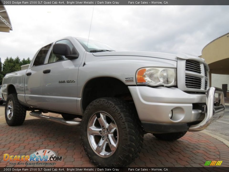 2003 Dodge Ram 1500 SLT Quad Cab 4x4 Bright Silver Metallic / Dark Slate Gray Photo #4