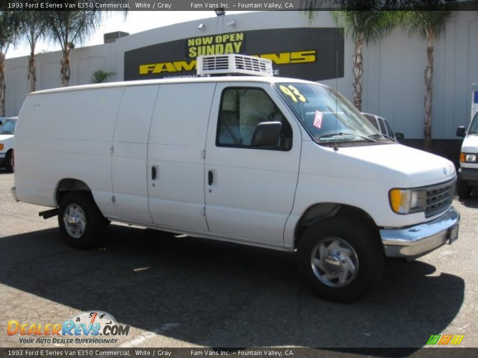 1993 Ford E Series Van E350 Commercial White / Gray Photo #1