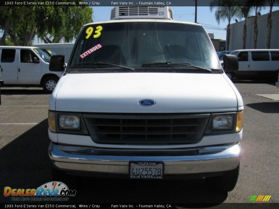 1993 Ford E Series Van E350 Commercial White / Gray Photo #2