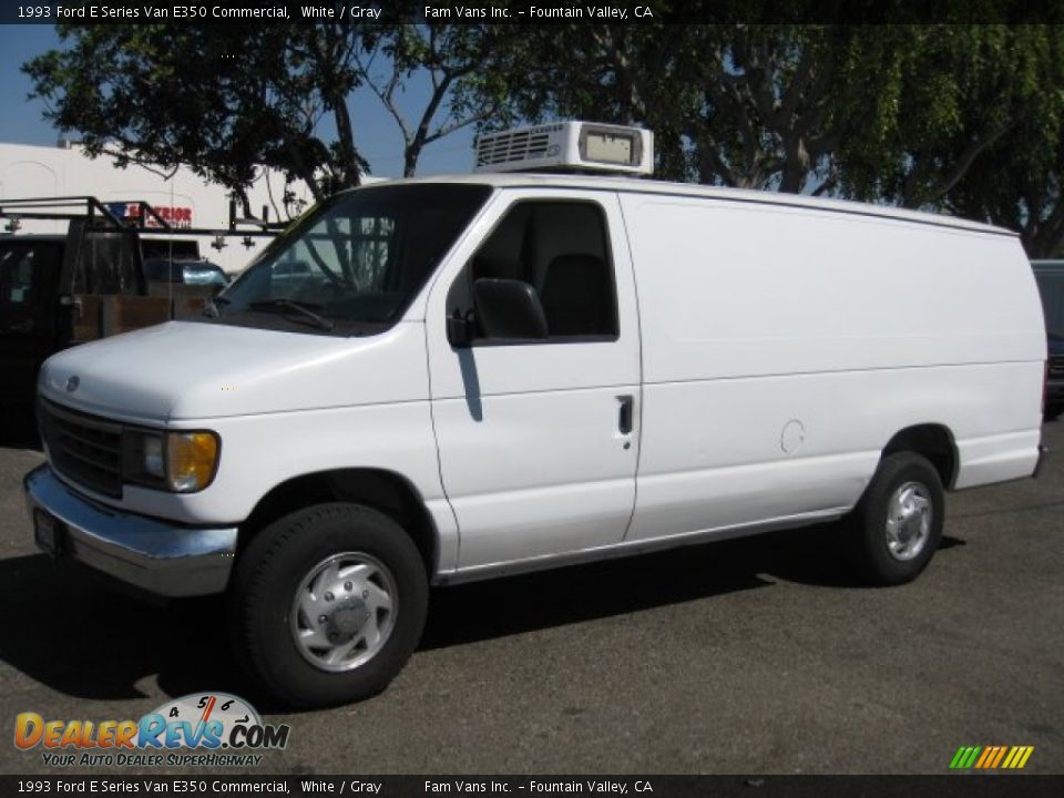 1993 Ford E Series Van E350 Commercial White / Gray Photo #3