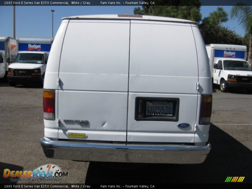 1993 Ford E Series Van E350 Commercial White / Gray Photo #5