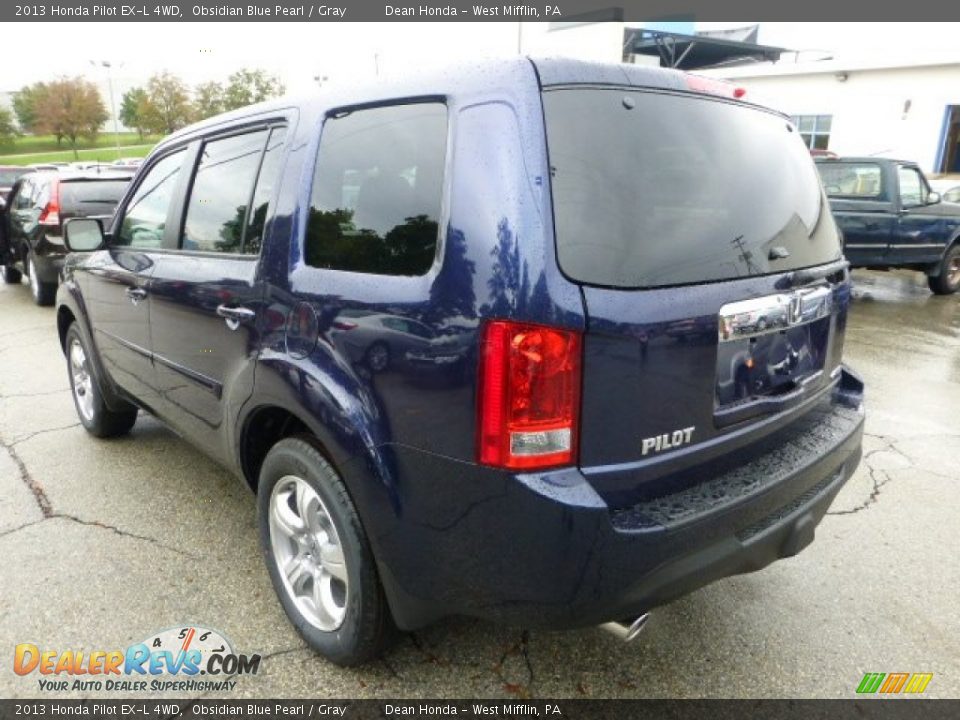 2013 Honda Pilot EX-L 4WD Obsidian Blue Pearl / Gray Photo #2