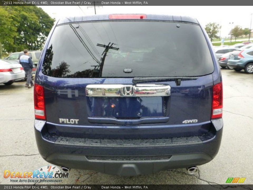 2013 Honda Pilot EX-L 4WD Obsidian Blue Pearl / Gray Photo #3