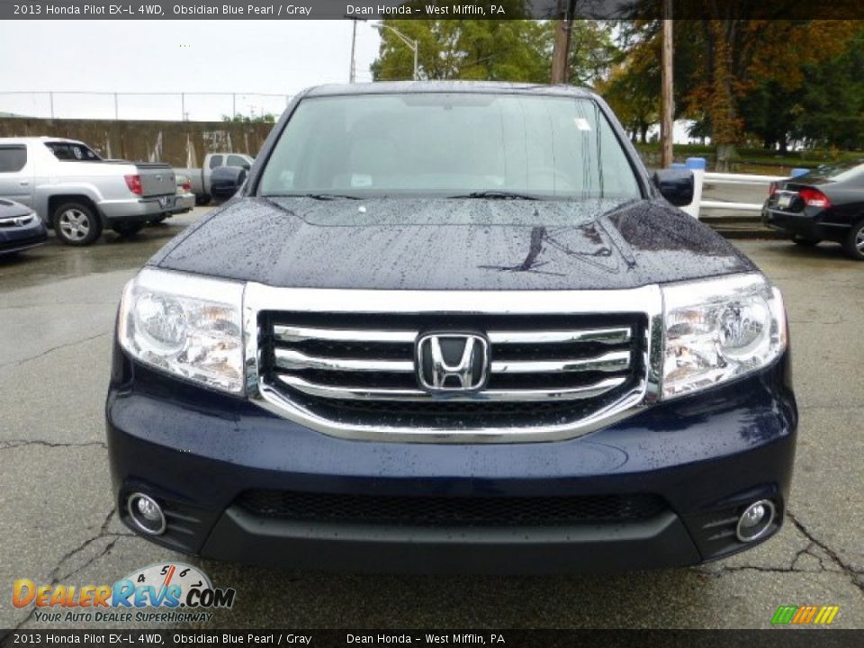 2013 Honda Pilot EX-L 4WD Obsidian Blue Pearl / Gray Photo #7