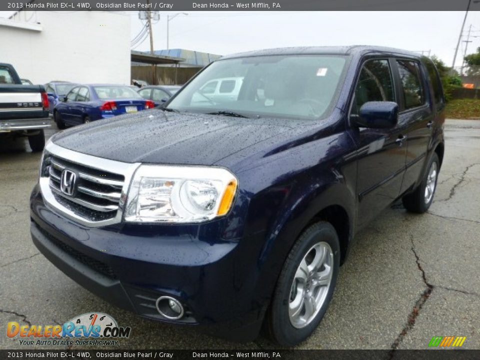 2013 Honda Pilot EX-L 4WD Obsidian Blue Pearl / Gray Photo #8