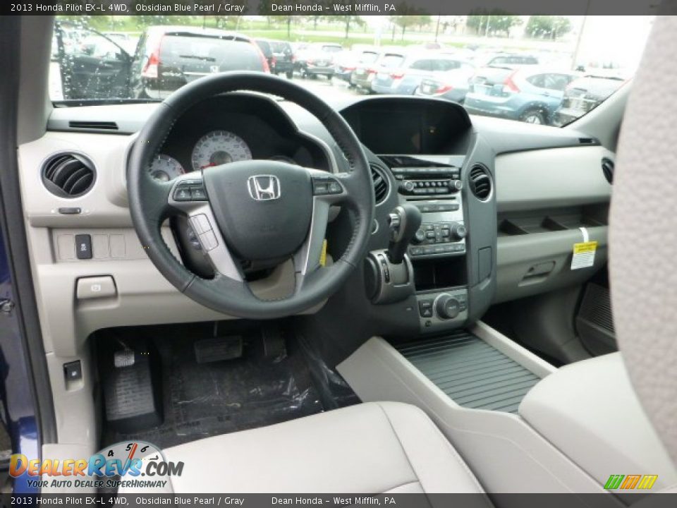 2013 Honda Pilot EX-L 4WD Obsidian Blue Pearl / Gray Photo #14