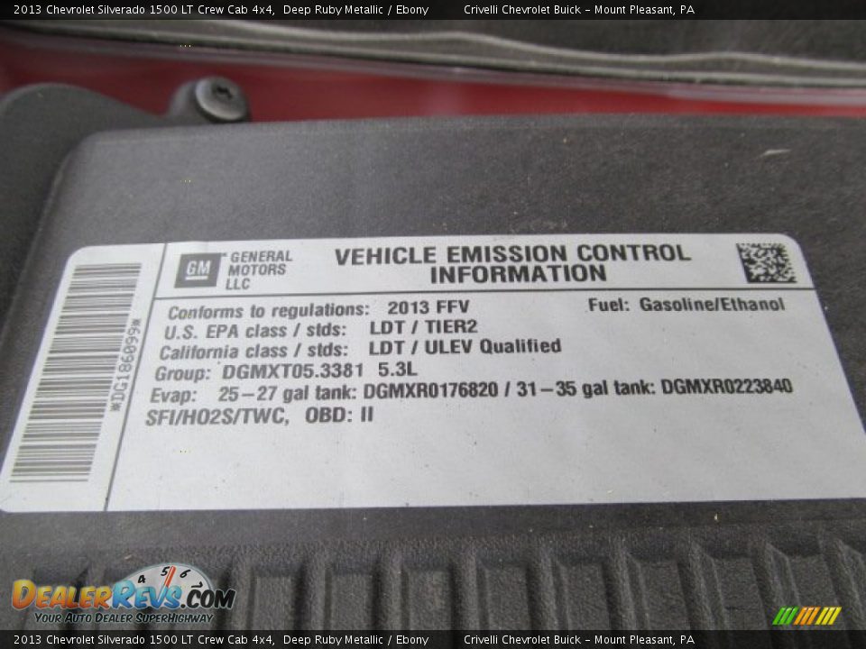 2013 Chevrolet Silverado 1500 LT Crew Cab 4x4 Deep Ruby Metallic / Ebony Photo #16