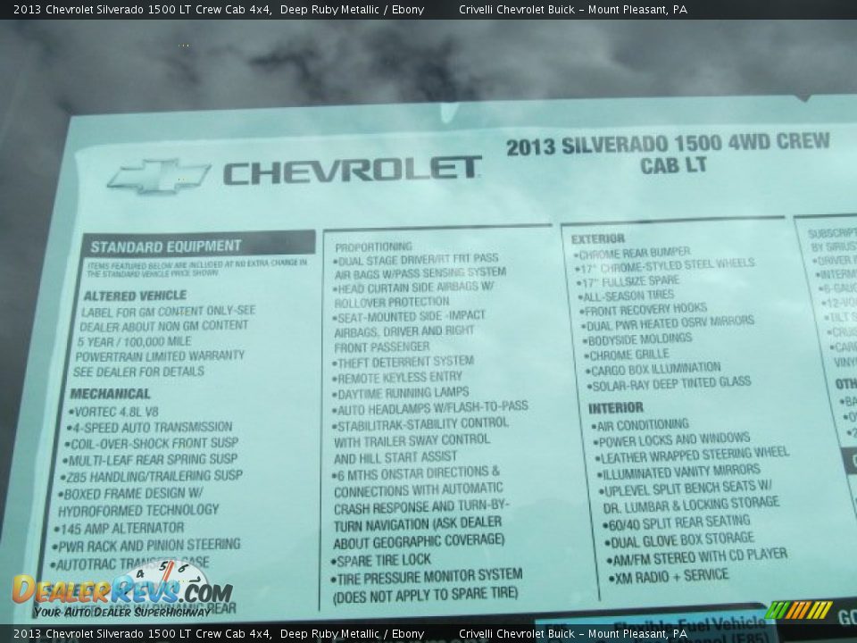 2013 Chevrolet Silverado 1500 LT Crew Cab 4x4 Deep Ruby Metallic / Ebony Photo #33